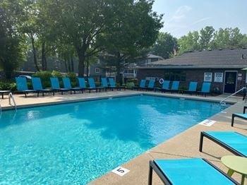 Resort-style pool with a spacious sundeck